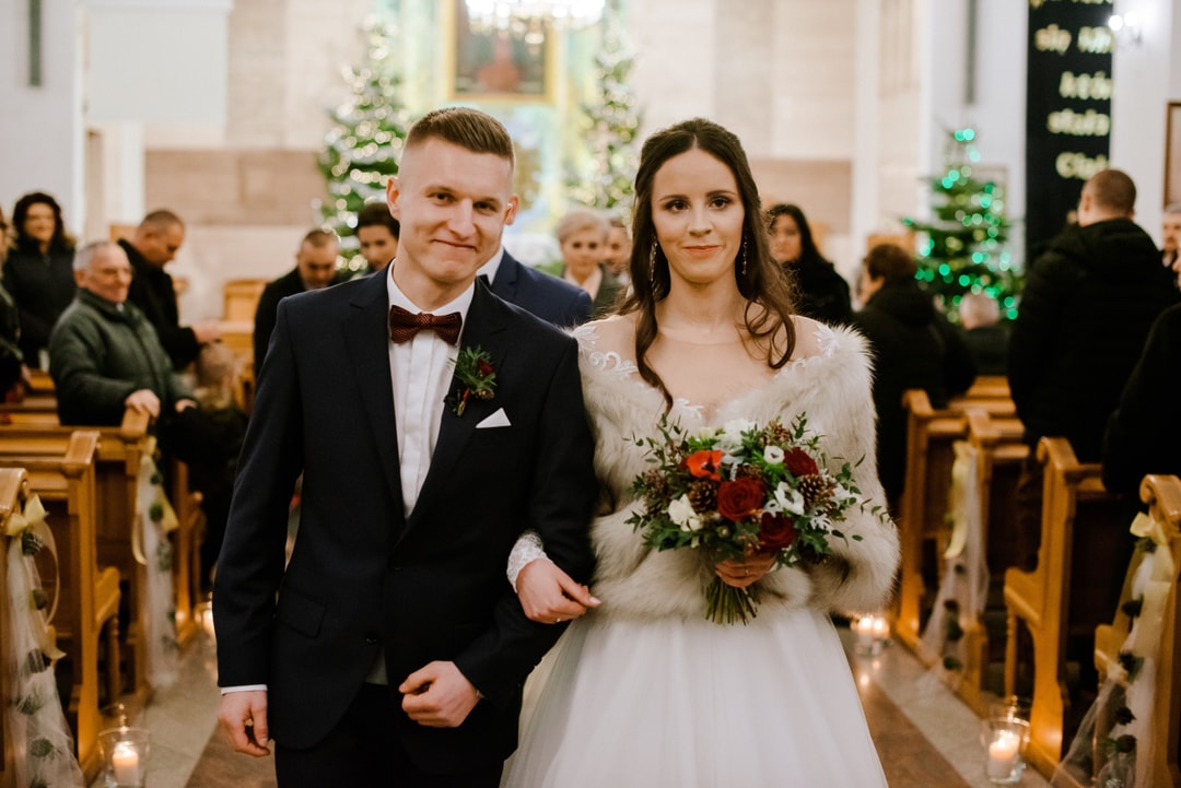 Zimowy zestaw ślubny dla Państwa Młodych