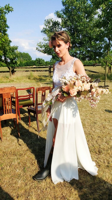 Bukiet ślubny naręcze