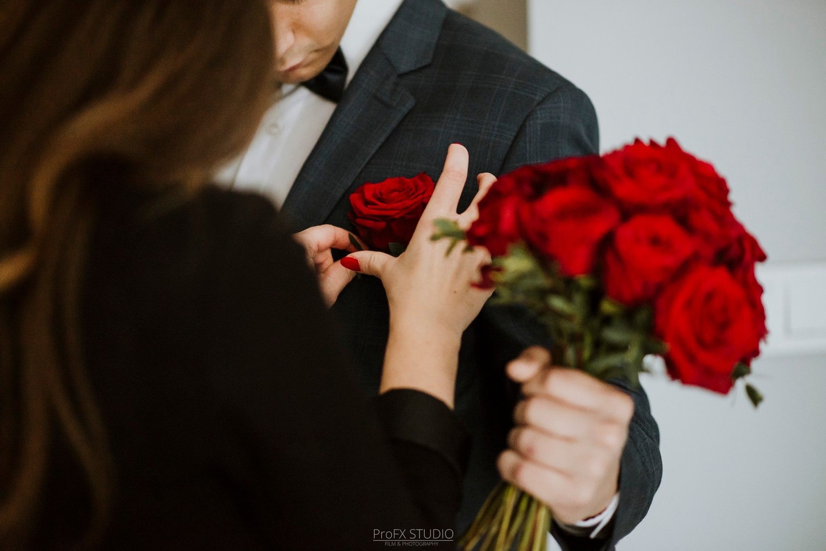 Zestaw ślubny z czerwonych róż